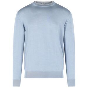 Eleventy Light Blue Wool And Silk Yarn Sweater Men